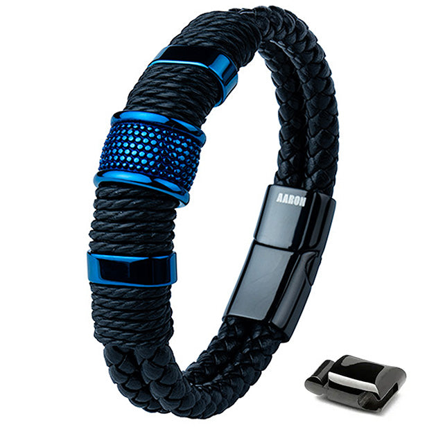 Jocko Azúl ( Acero y Microfibra de cuero )( Talla ajustable )