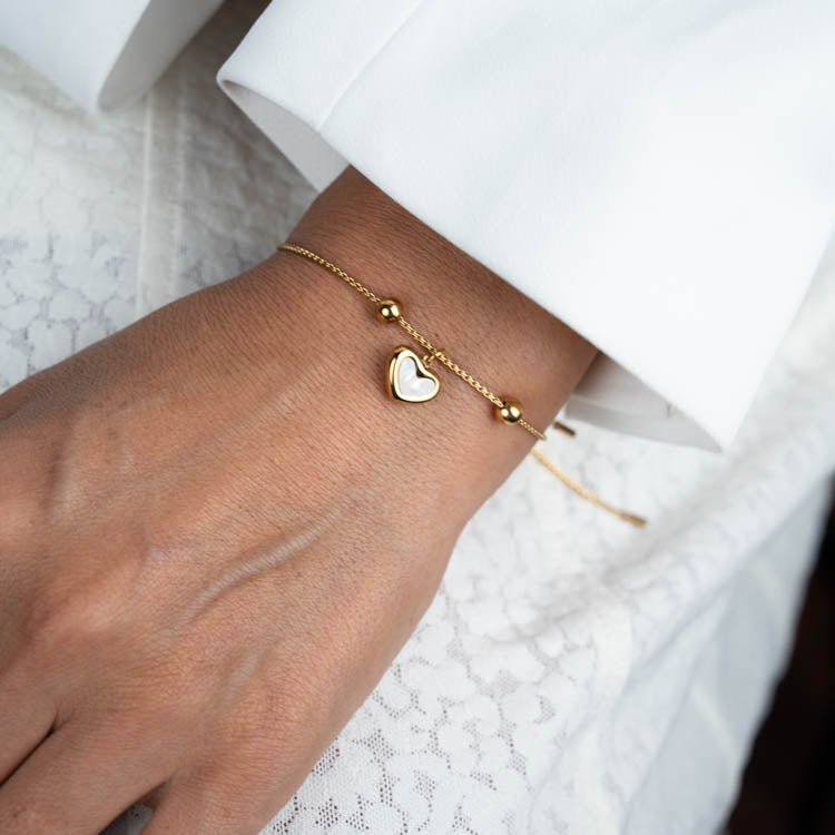 Set Corazon 18k ( Collar - Pulsera - Aretes ) ( Resistente al agua )