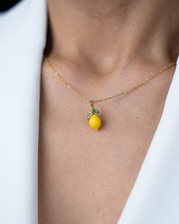 Set Limonchello ( Collar - Aretes ) ( Resistente al agua )