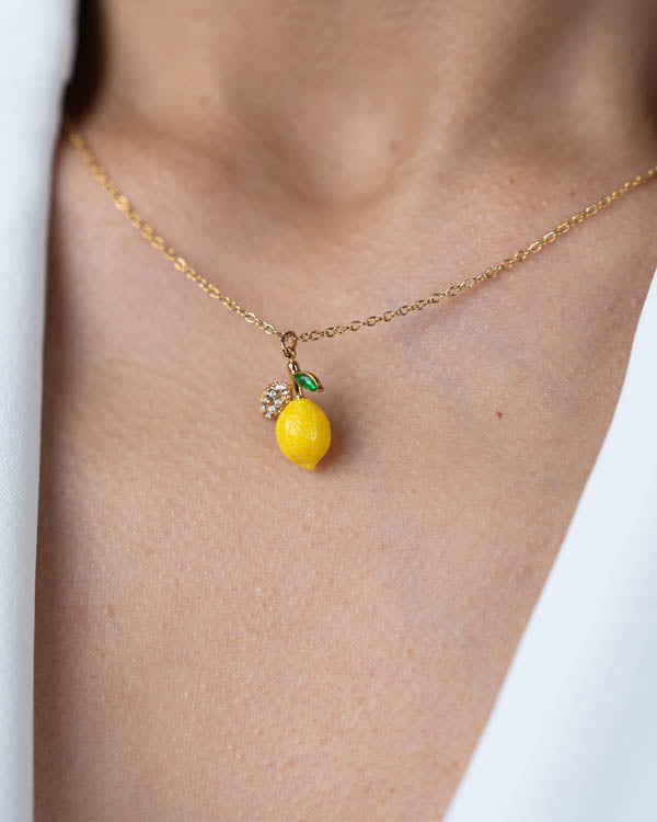 Set Limonchello ( Collar - Aretes ) ( Resistente al agua )