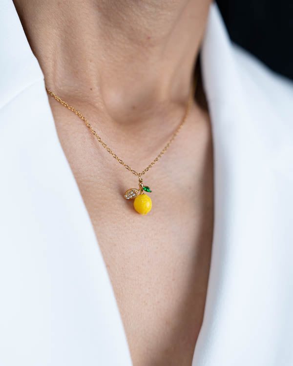 Set Limonchello ( Collar - Aretes ) ( Resistente al agua )