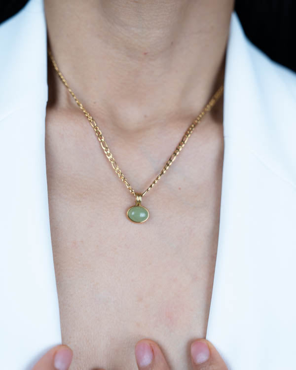 Set Verde oro ( Collar - Aretes ) ( Resistente al agua )