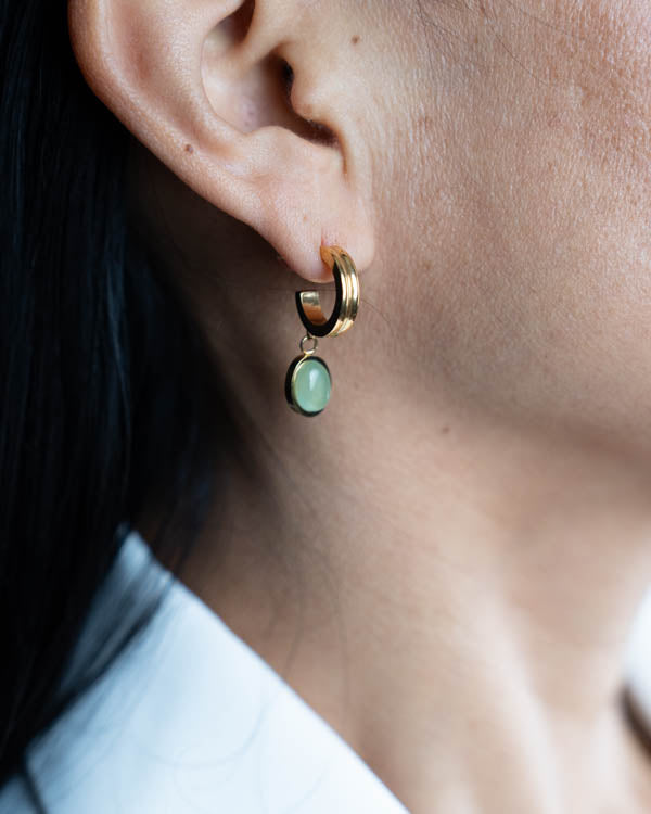Set Verde oro ( Collar - Aretes ) ( Resistente al agua )