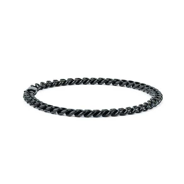 Brazalete Cubana 6mm - Negro (Acero quirúrgico inoxidable grado 316L)