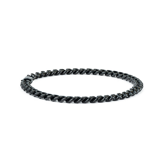 Brazalete Cubana 6mm - Negro (Acero quirúrgico inoxidable grado 316L)