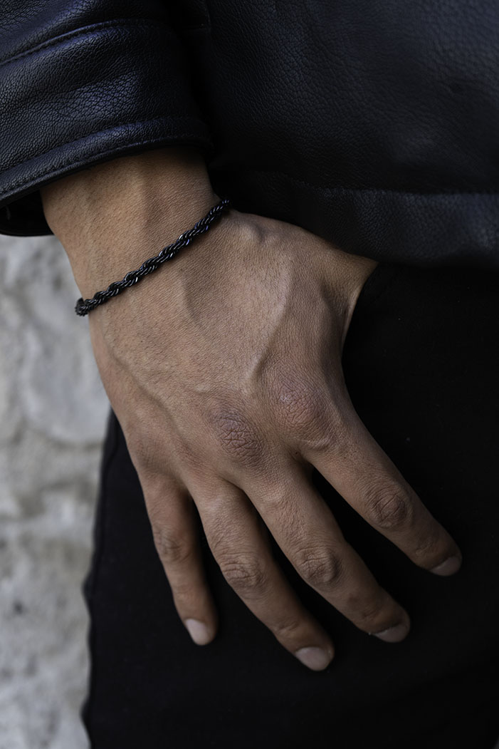 Rope negro 5mm( Acero inoxidable )