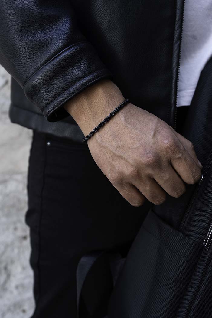 Rope negro 5mm( Acero inoxidable )