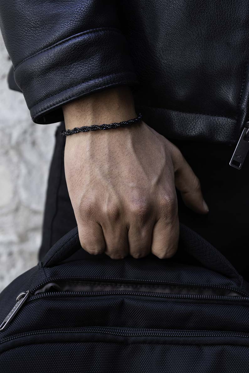 Rope negro 5mm( Acero inoxidable )