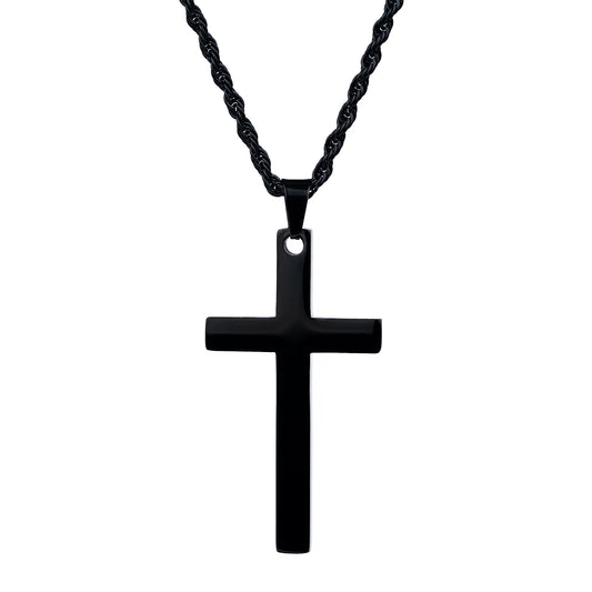 Cruz Black( Incluye cadena y dije )( Acero inoxidable )