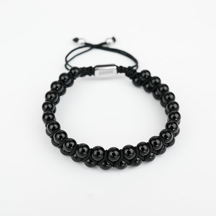 Negro Strong (Piedras naturales ) ( talla ajustable )( resistente al agua )