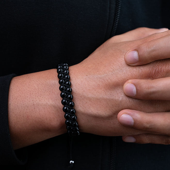 Negro Strong (Piedras naturales ) ( talla ajustable )( resistente al agua )