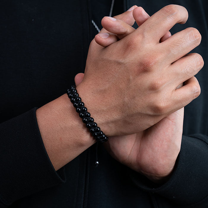 Negro Strong (Piedras naturales ) ( talla ajustable )( resistente al agua )