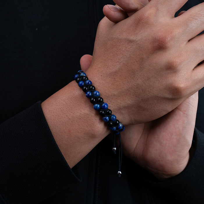 Azúl Strong ( Piedras naturalres ) ( talla ajustable )( resistente al agua )