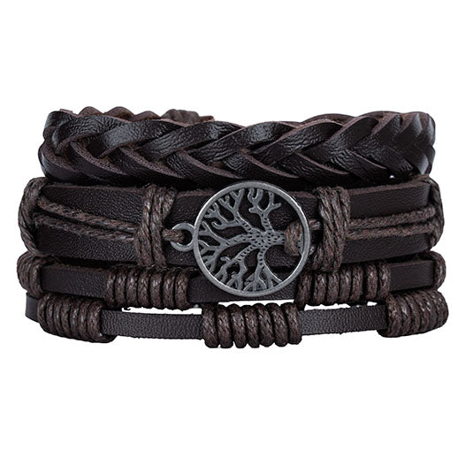Árbol de la vida - MARRON - Raíces firmes. Crecimiento. Propósito. Fuerza. ( 3 pulseras ) (talla ajustable )