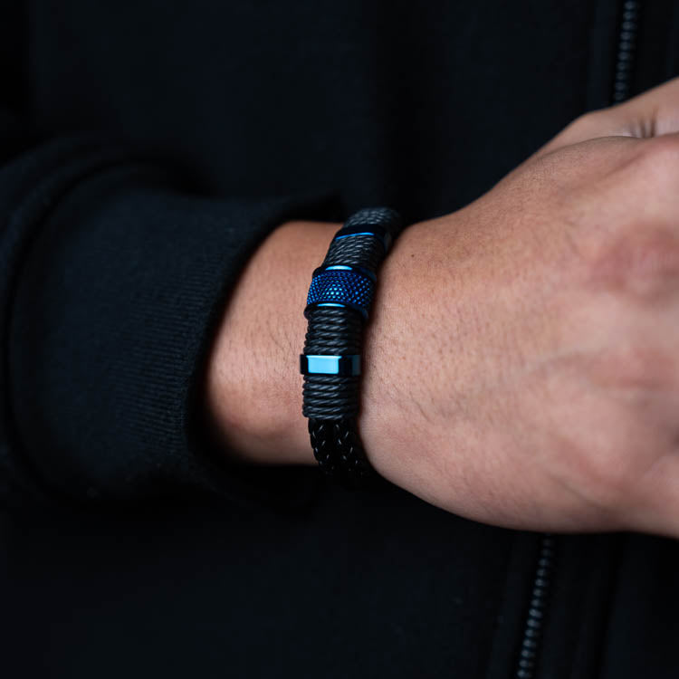 Jocko Azúl ( Acero y Microfibra de cuero )