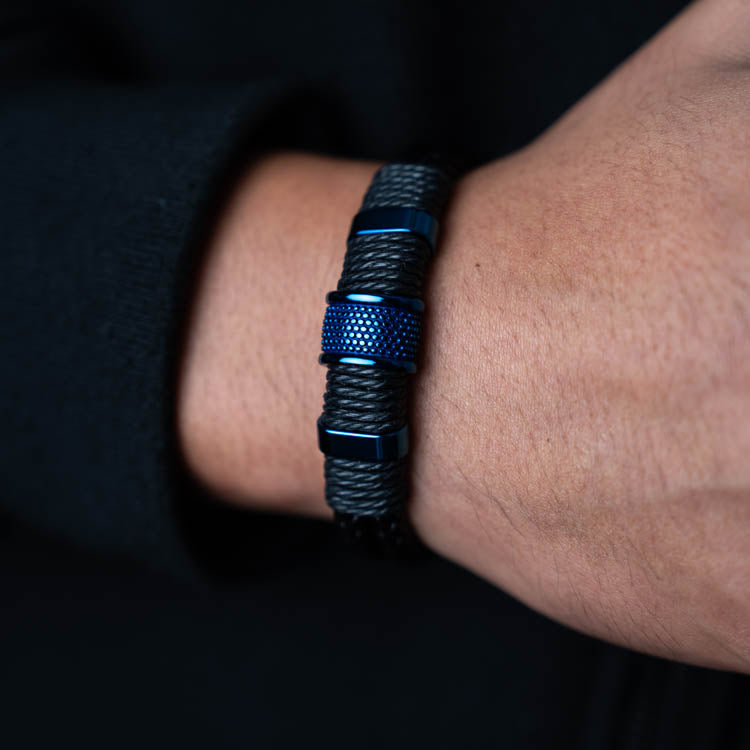 Jocko Azúl ( Acero y Microfibra de cuero )