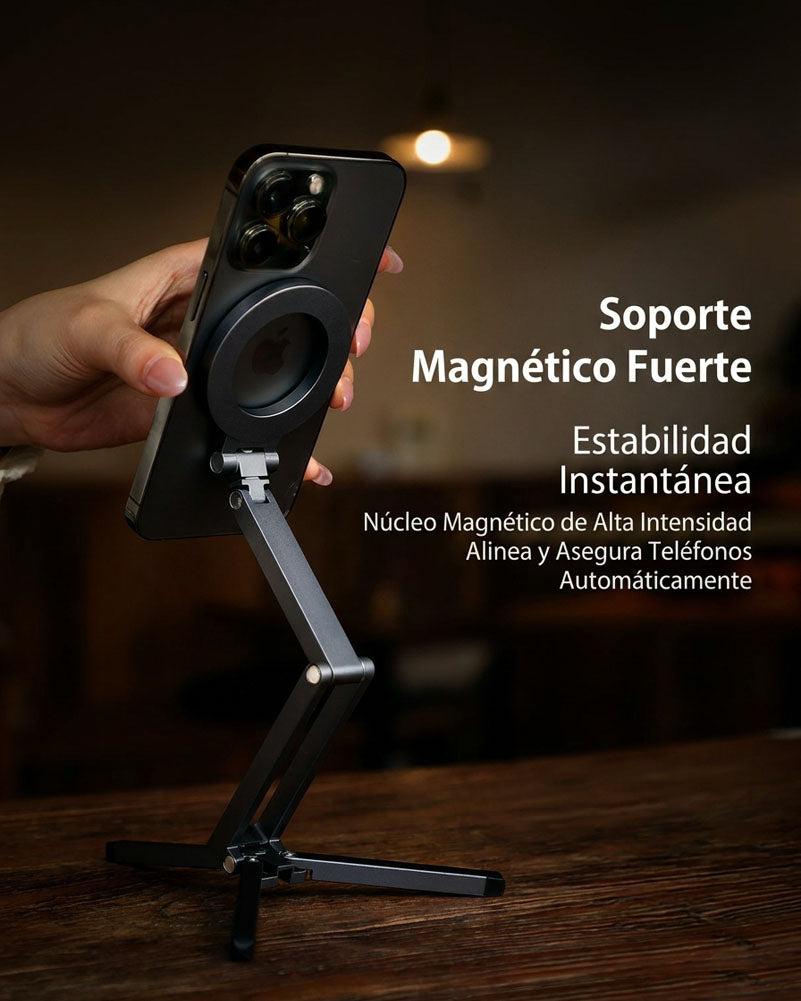 Soporte Magnético del Aluminio. Trípode Plegable Portátil para Teléfono
