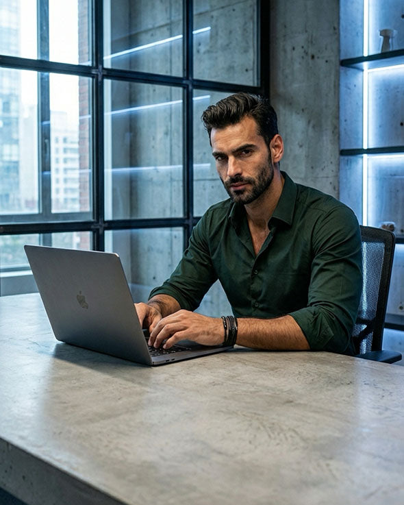 Ingeniero ( Acero y Microfibra de cuero )