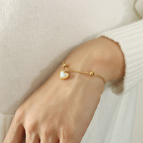Set Corazon 18k ( Collar - Pulsera - Aretes ) ( Resistente al agua )