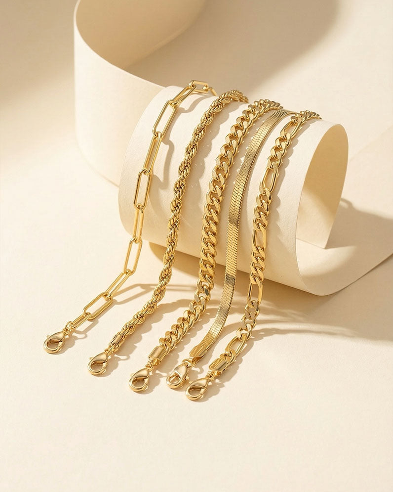 Pack 5 pulseras ( Acero inoxidable - Waterproof - Talla ajustable )